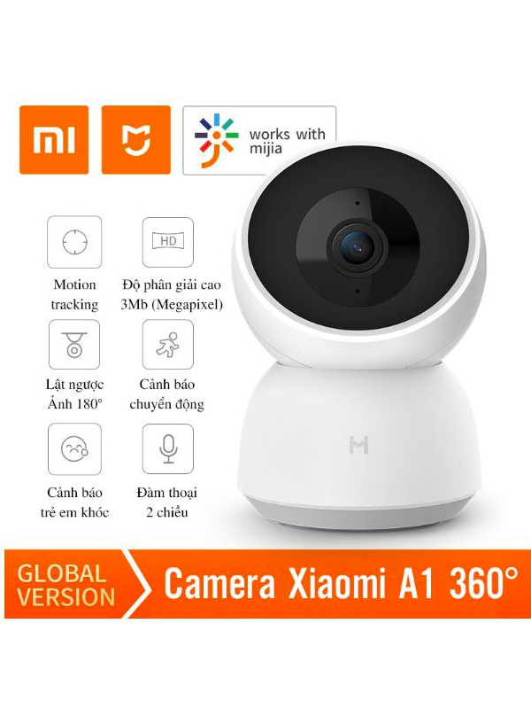 Camera giám sát IP 360° Xiaomi Imilab 2K 1296p A1 - Bản Quốc Tế